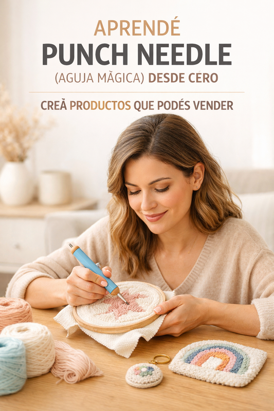 Aprende  PUNCH NEEDLE  (Aguja Mágica)  desde Cero + BONOS Potenciadores